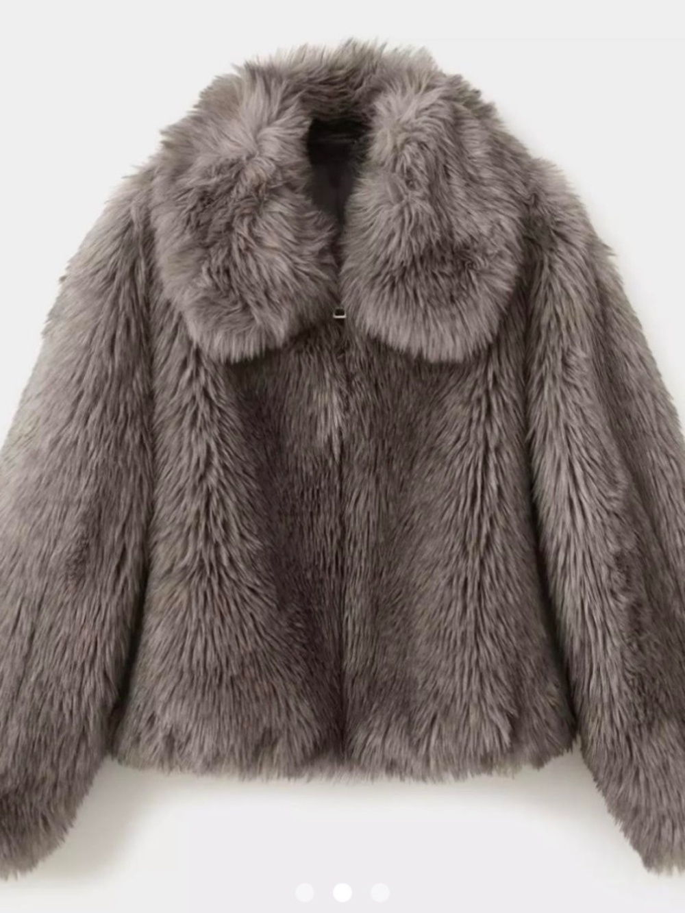 Mango grey brown fur jacket